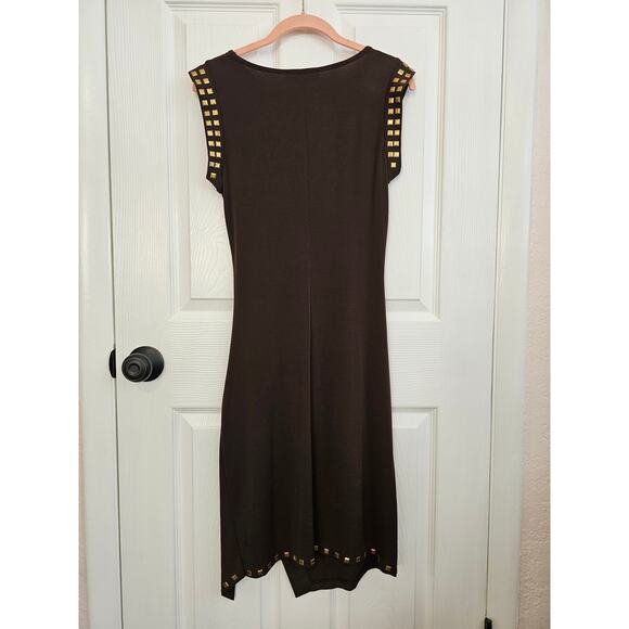 NWT MICHAEL Michael Kors Studded Trim Asymmetrical Sheath Dress Size S - Picture 3 of 6